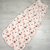 Loulou Lollipop pink sleep sack with hearts. Size 18-36 months