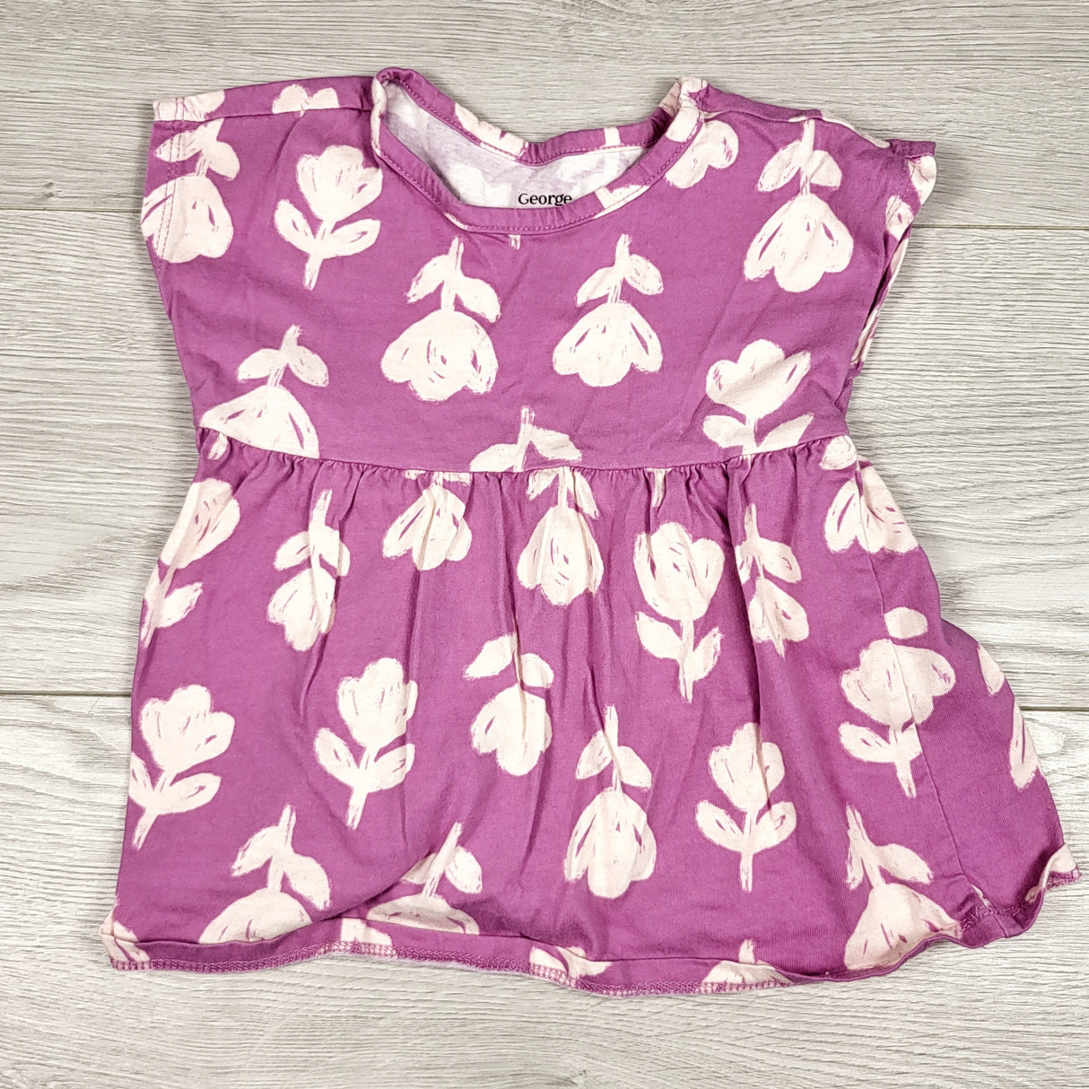 George purple floral print peplum top. Size 2T
