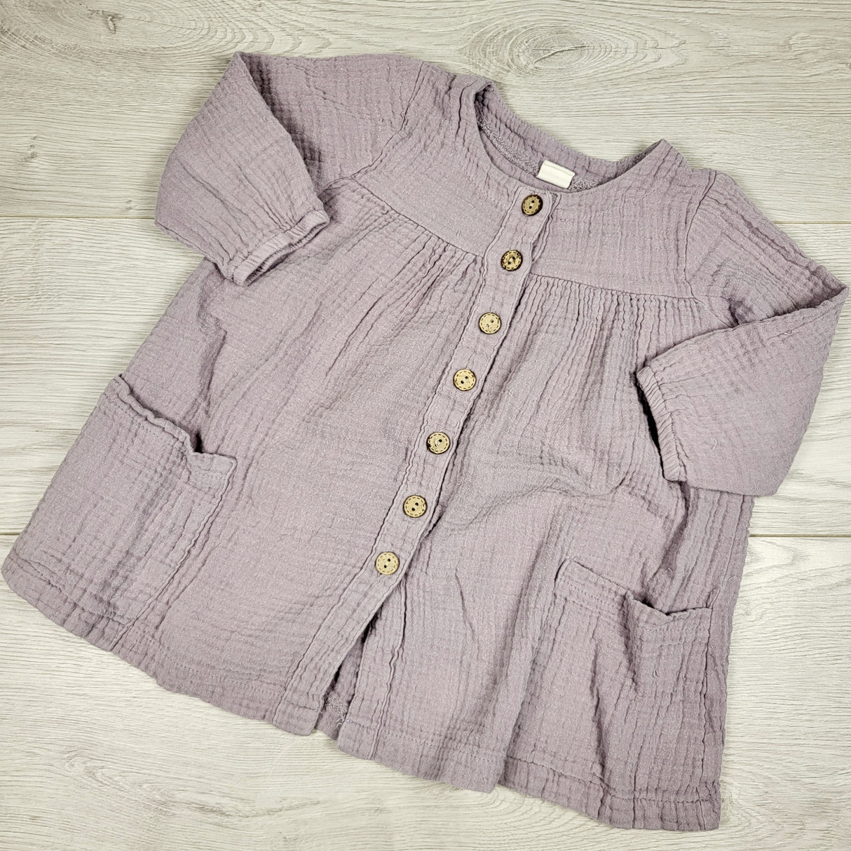 Purple muslin cotton dress. Size 12-18 months