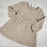 Old Navy taupe rib knit sweater dress with gold sparkles. Size 18-24 months