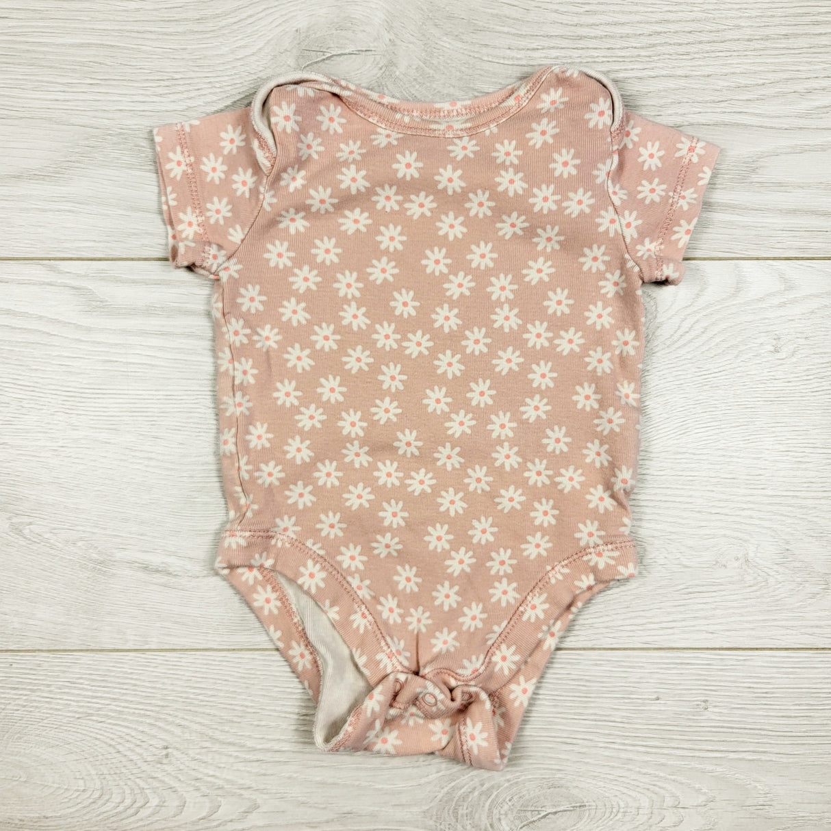 Old Navy pink floral print bodysuit. Size 3-6 months