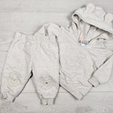 Grey Winnie the Pooh 2pc hoodie set. Size 6 months