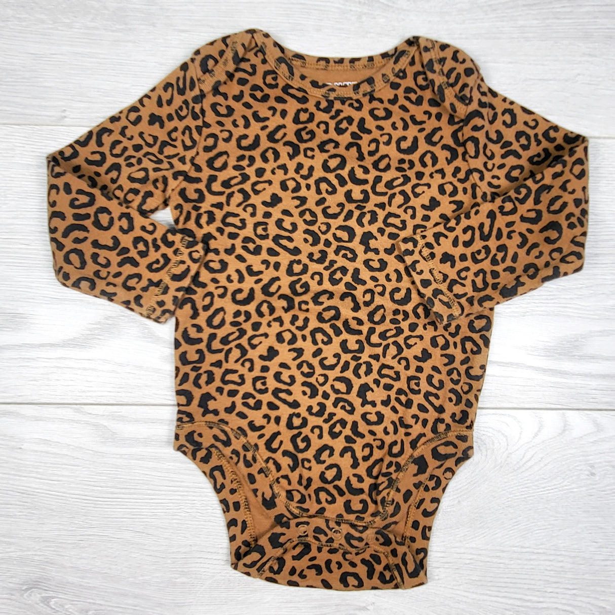 Old Navy tan leopard print bodysuit. Size 6-12 months
