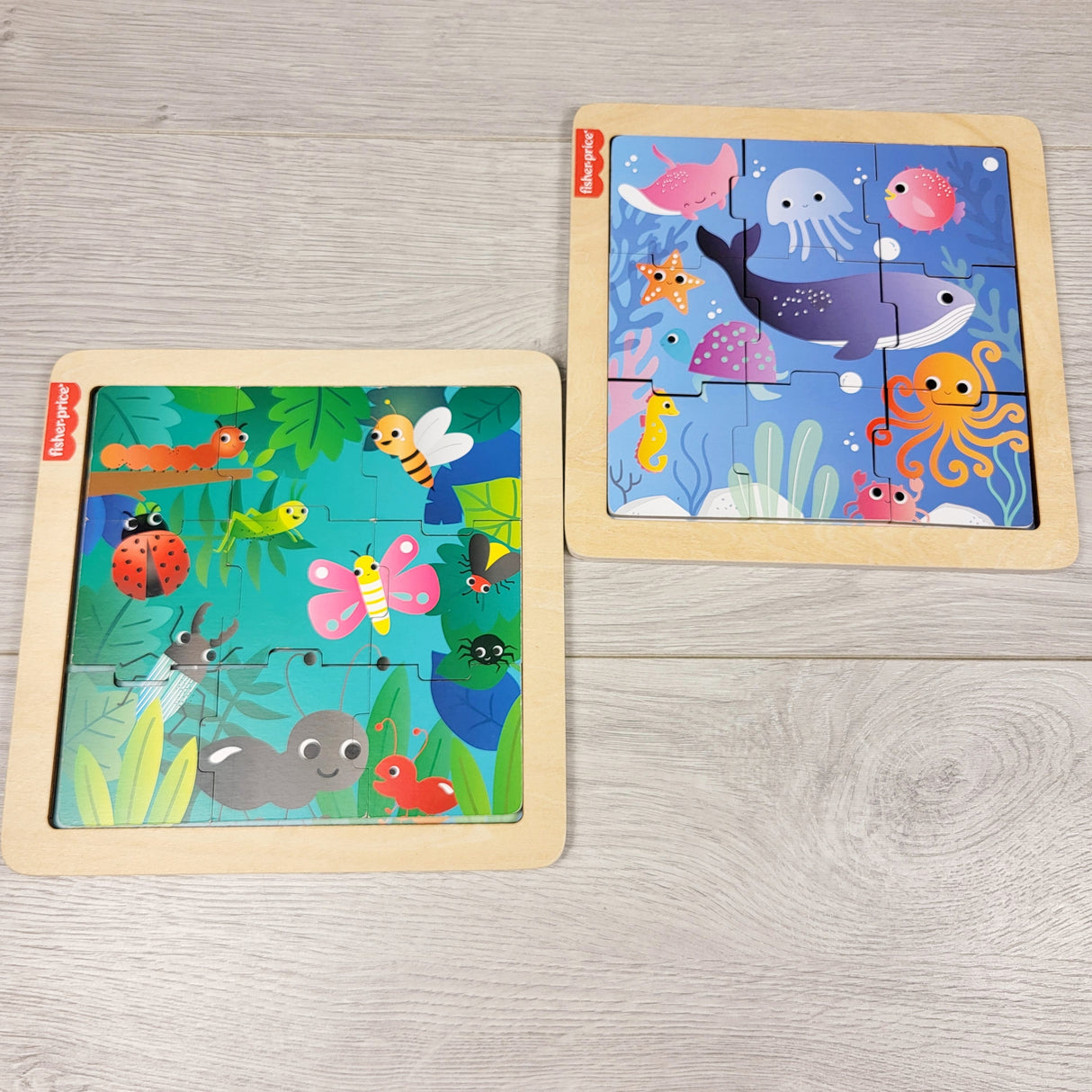Pair of Fisher Price wooden jigsaw puzzles