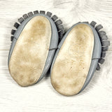 Minimoc grey leather soft soled shoes. Size 4