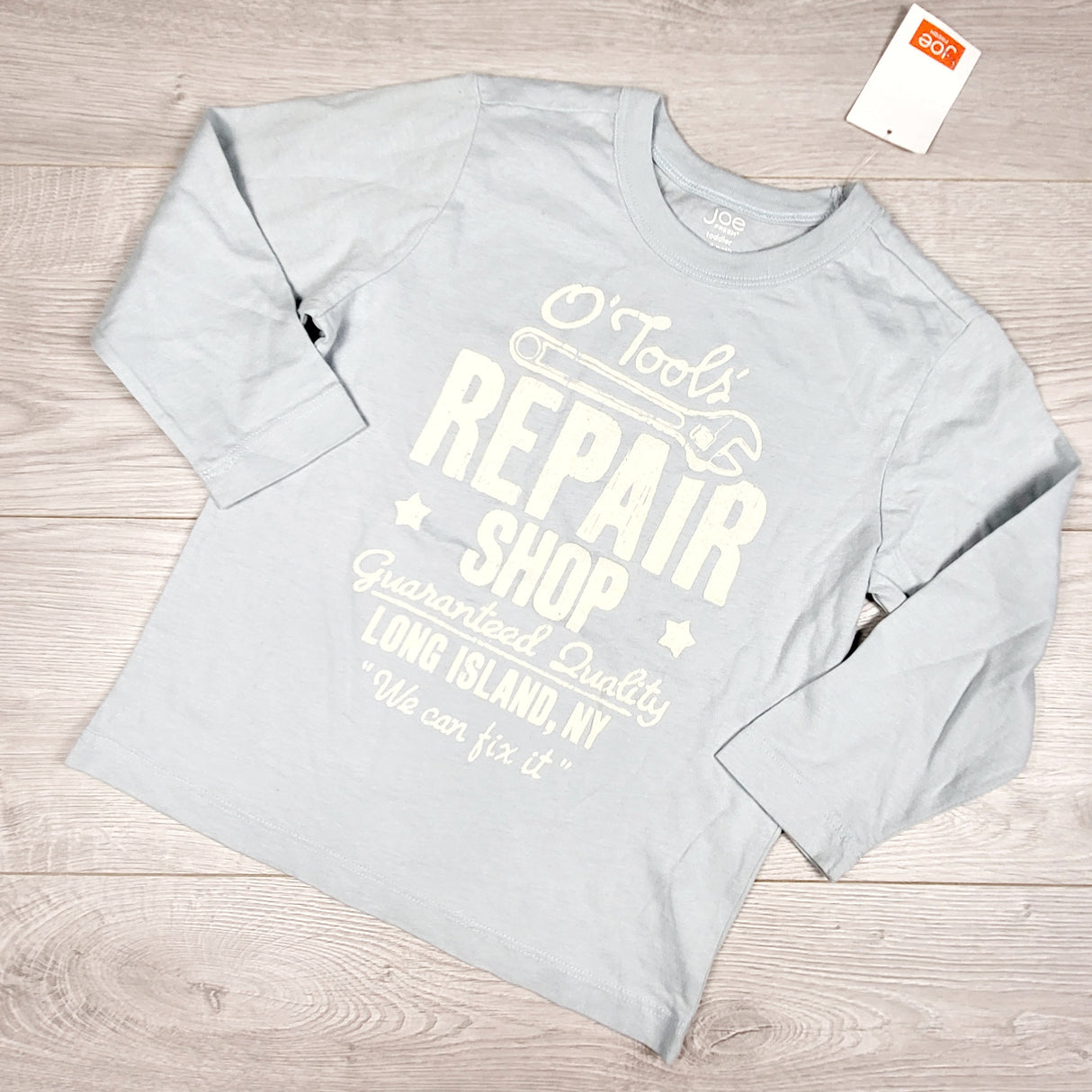 NEW - Joe light blue "O'Tool's Repair Shop" top. Size 4T