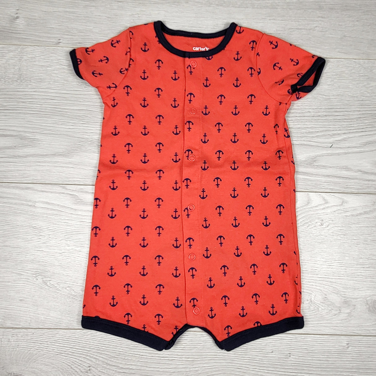NEW - Carters red romper with anchors. Size 9 months