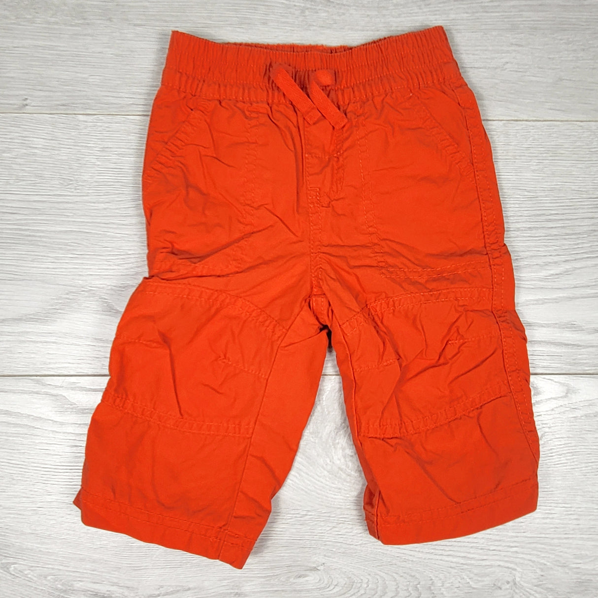 Joe orange-red pull on twill pants. Size 3-6 months