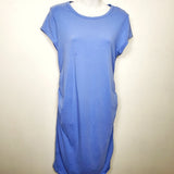 Paisley Sky blue maternity t-shirt dress with side ruching. Size large