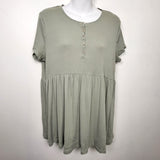 H and M green ribbed pelum maternity top. Size medium