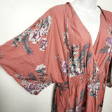 NEW - Jessica Simpson pink floral kimono style maternity dress. Size large - AS IS