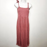 Hello Miz pink smocked floral print maternity dress. Size large