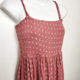 Hello Miz pink smocked floral print maternity dress. Size large