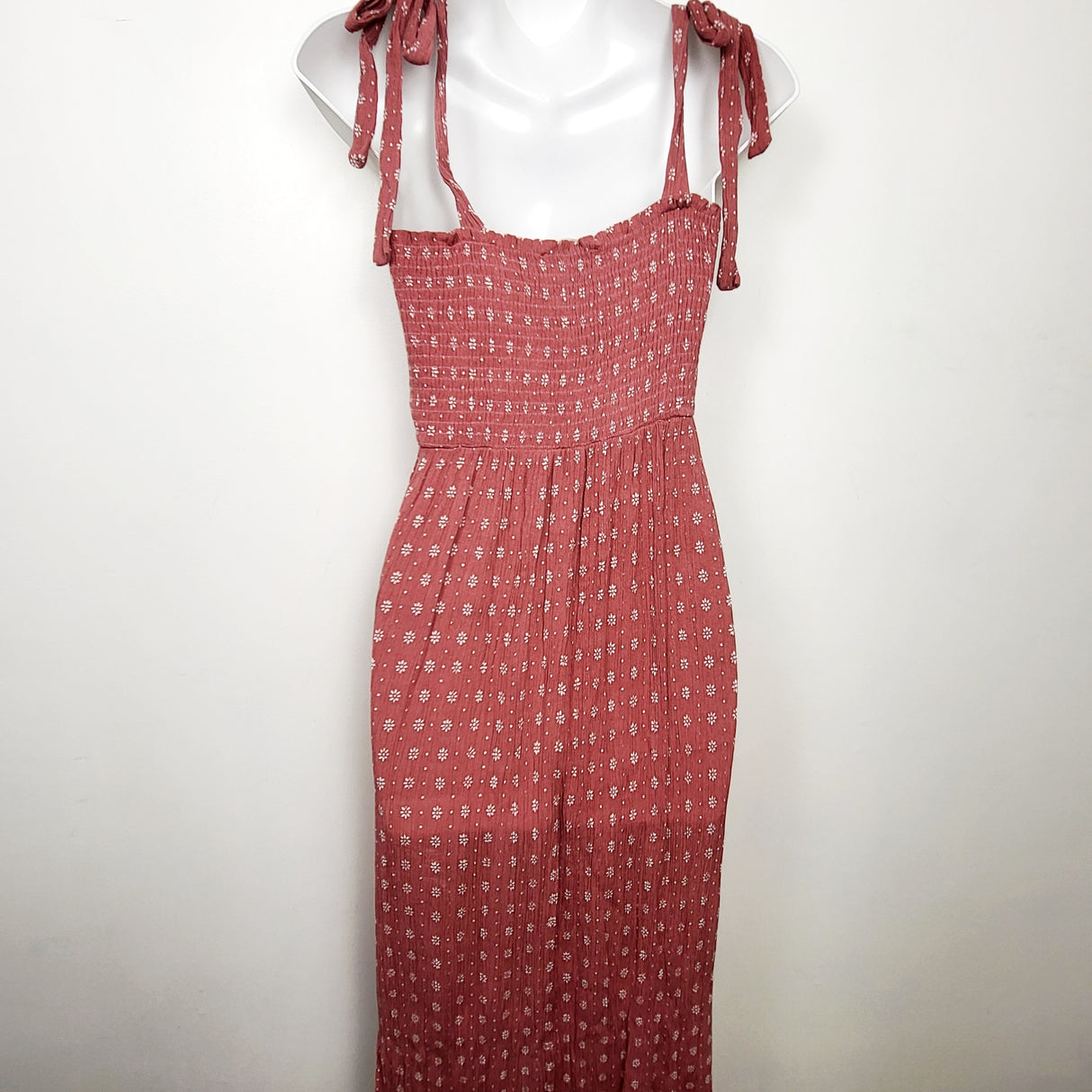 Hello Miz pink smocked floral print maternity dress. Size large
