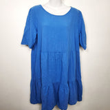 Orientique blue muslin cotton maternity dress. Size large