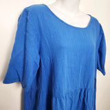 Orientique blue muslin cotton maternity dress. Size large