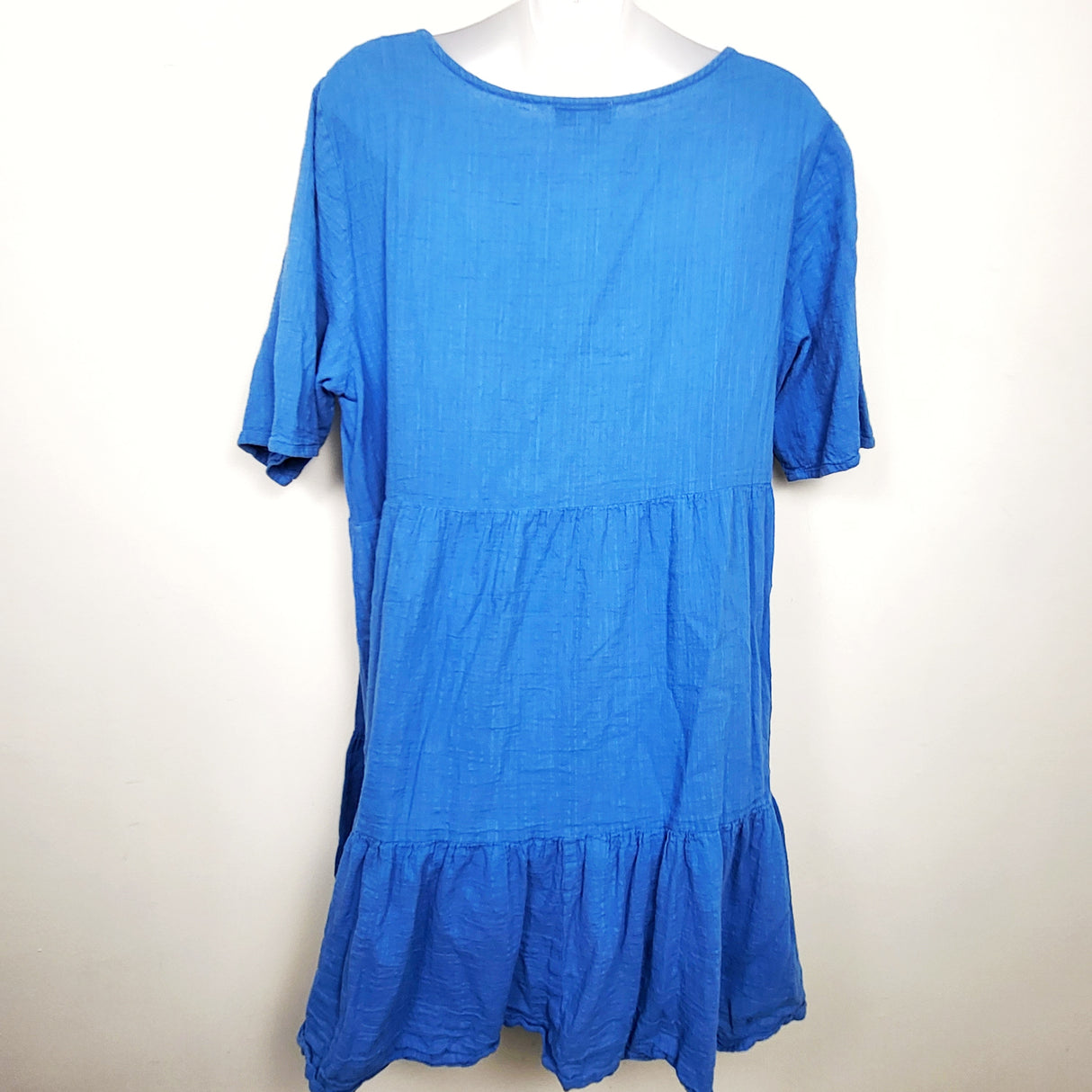 Orientique blue muslin cotton maternity dress. Size large