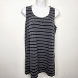 Au Fait Mama grey and black striped maternity bamboo tank top. Size large