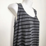 Au Fait Mama grey and black striped maternity bamboo tank top. Size large