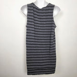 Au Fait Mama grey and black striped maternity bamboo tank top. Size large