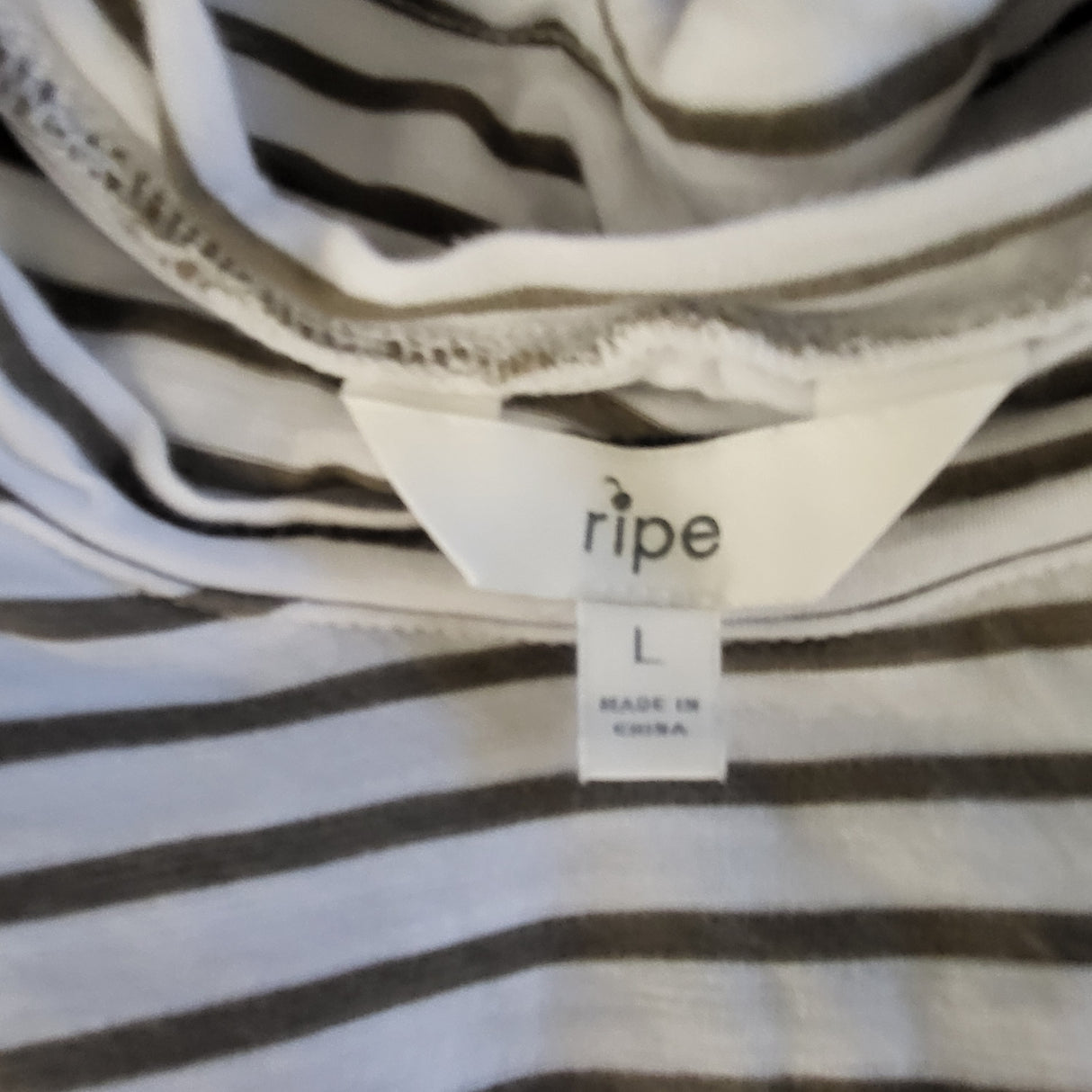 Ripe Maternity striped Claudette nursing tee. Size large