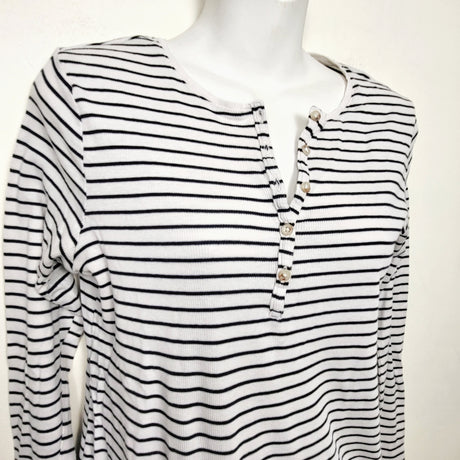 H and M striped Henley style maternity top. Size large
