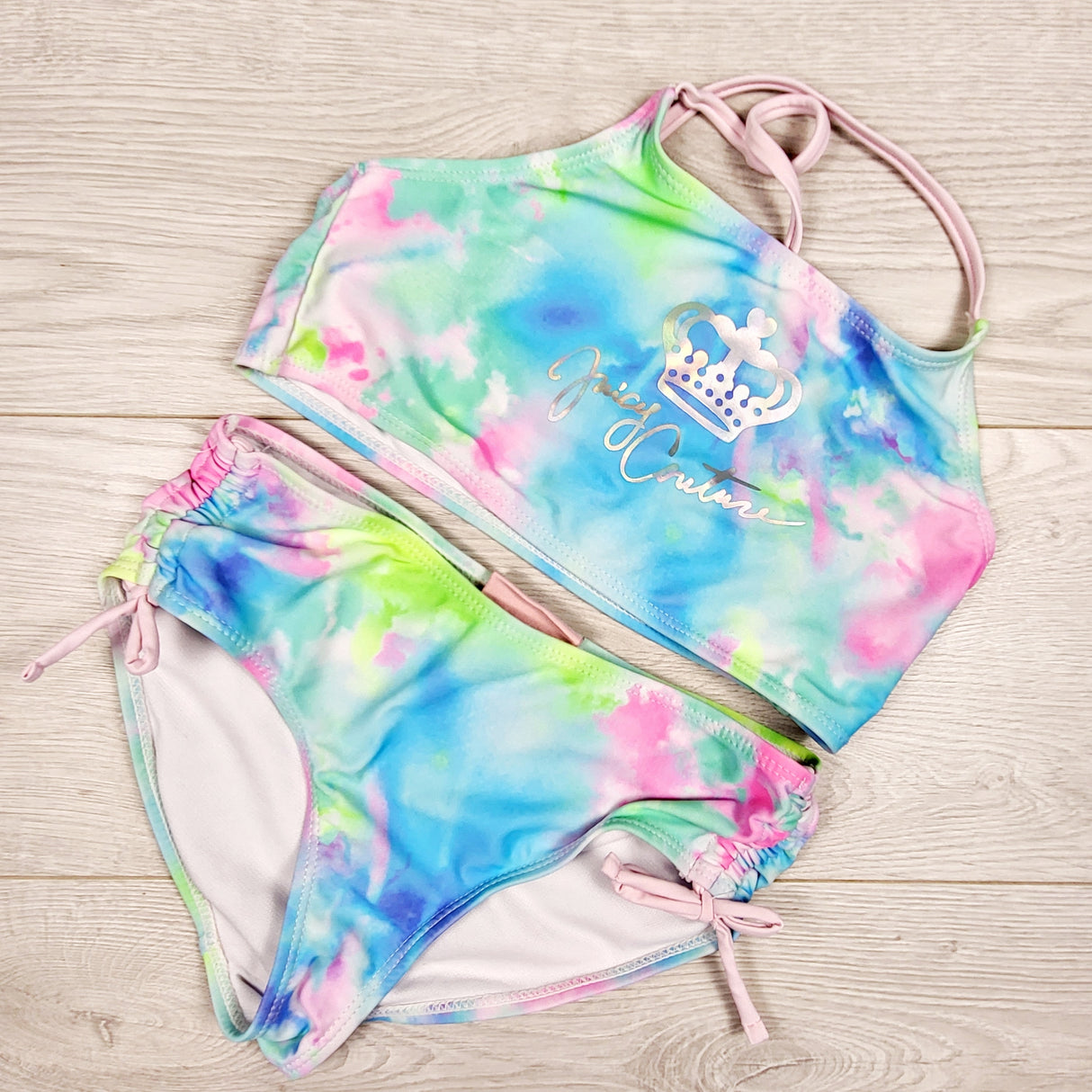 Juicy Couture tie dye style 2pc swimsuit. Size 10