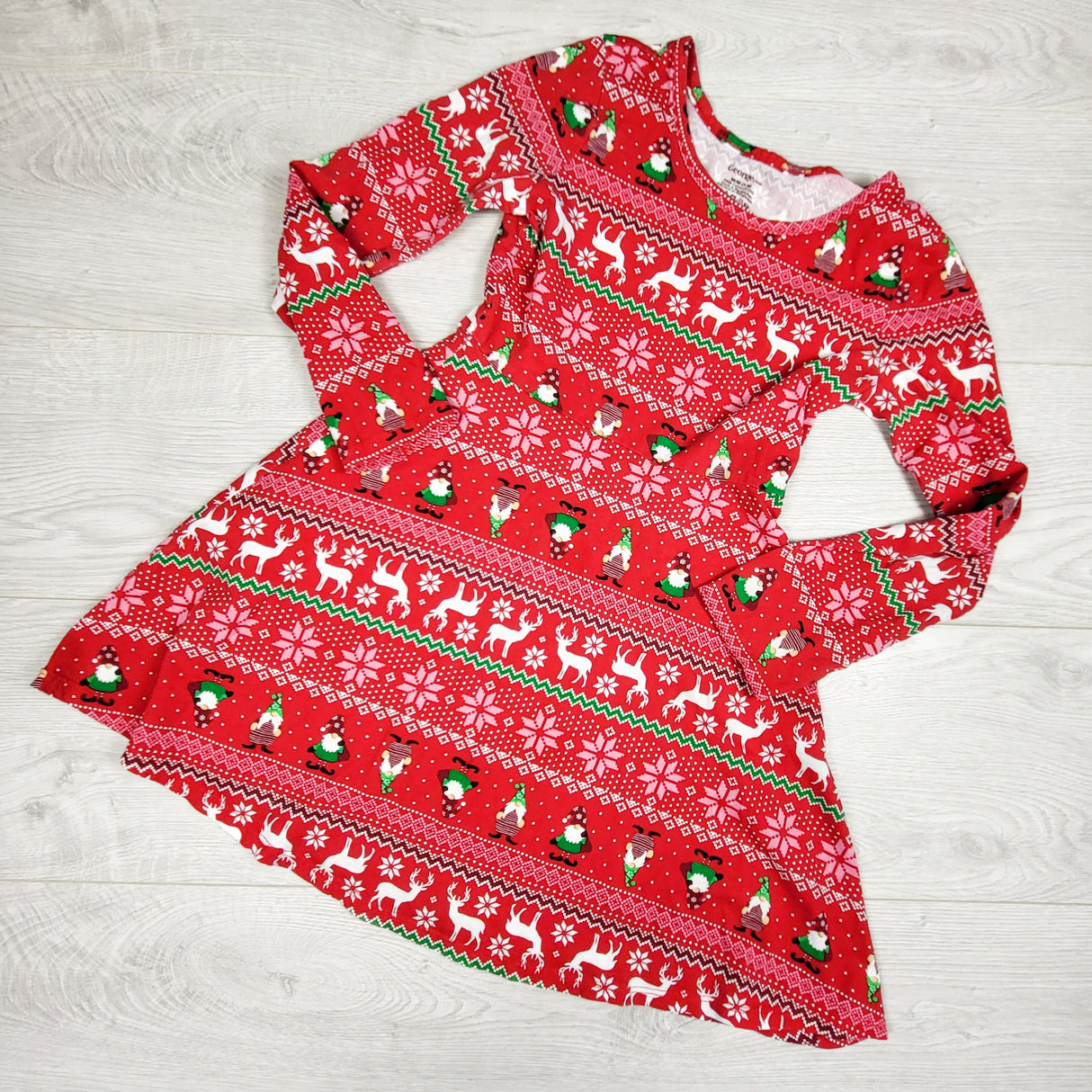 George red Christmas themed skater dress. Size 7/8