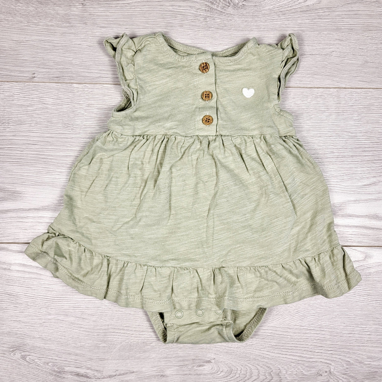Carters green bodysuit dress. Size 6 months