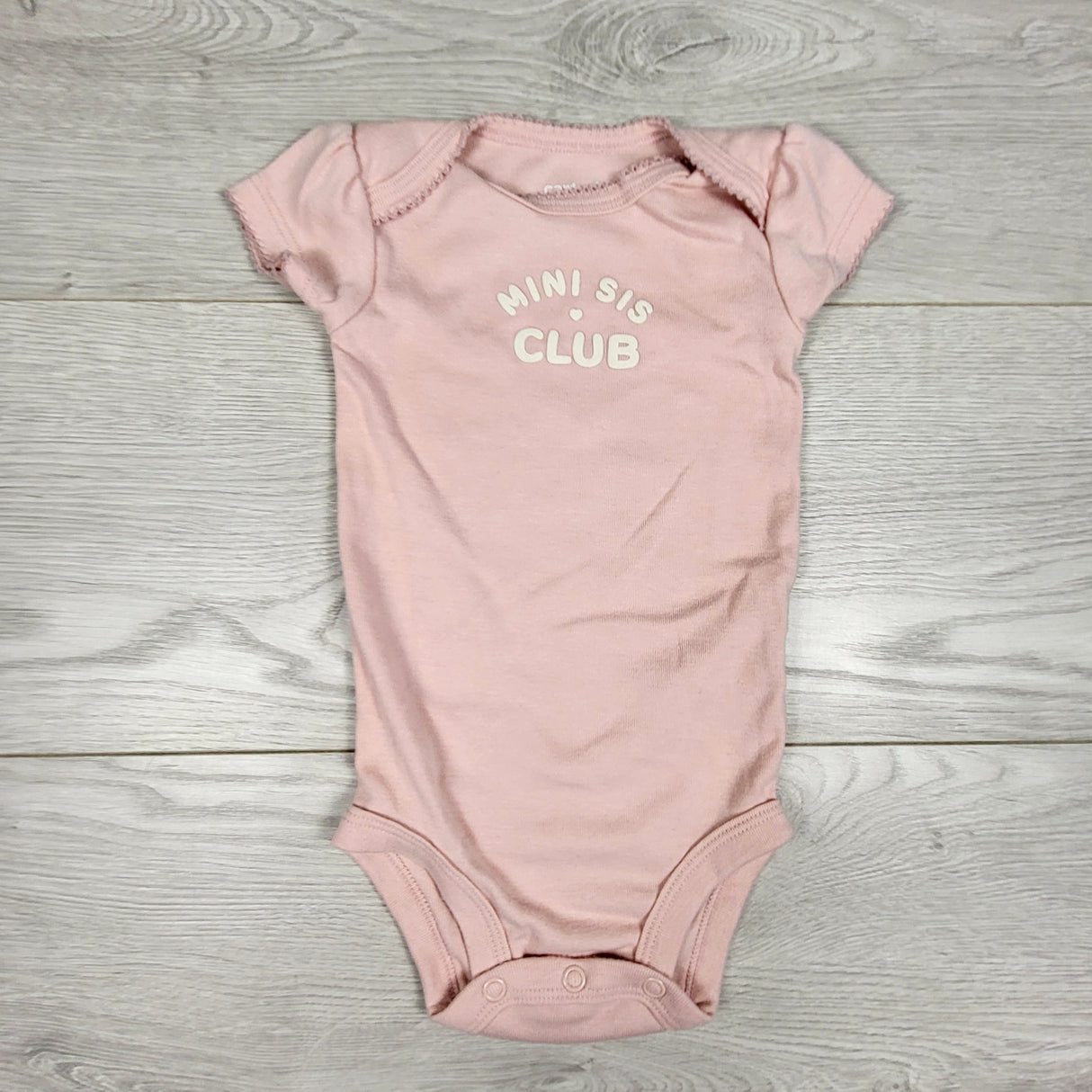 Child of Mine pink "Mini Sis Club" bodysuit. Size 3-6 months