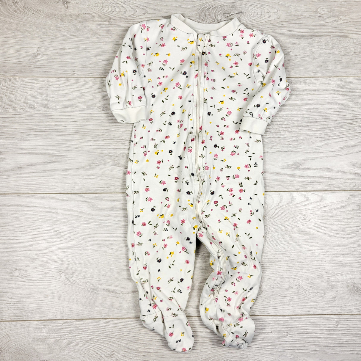 George white floral print zippered sleeper. Size 3-6 months