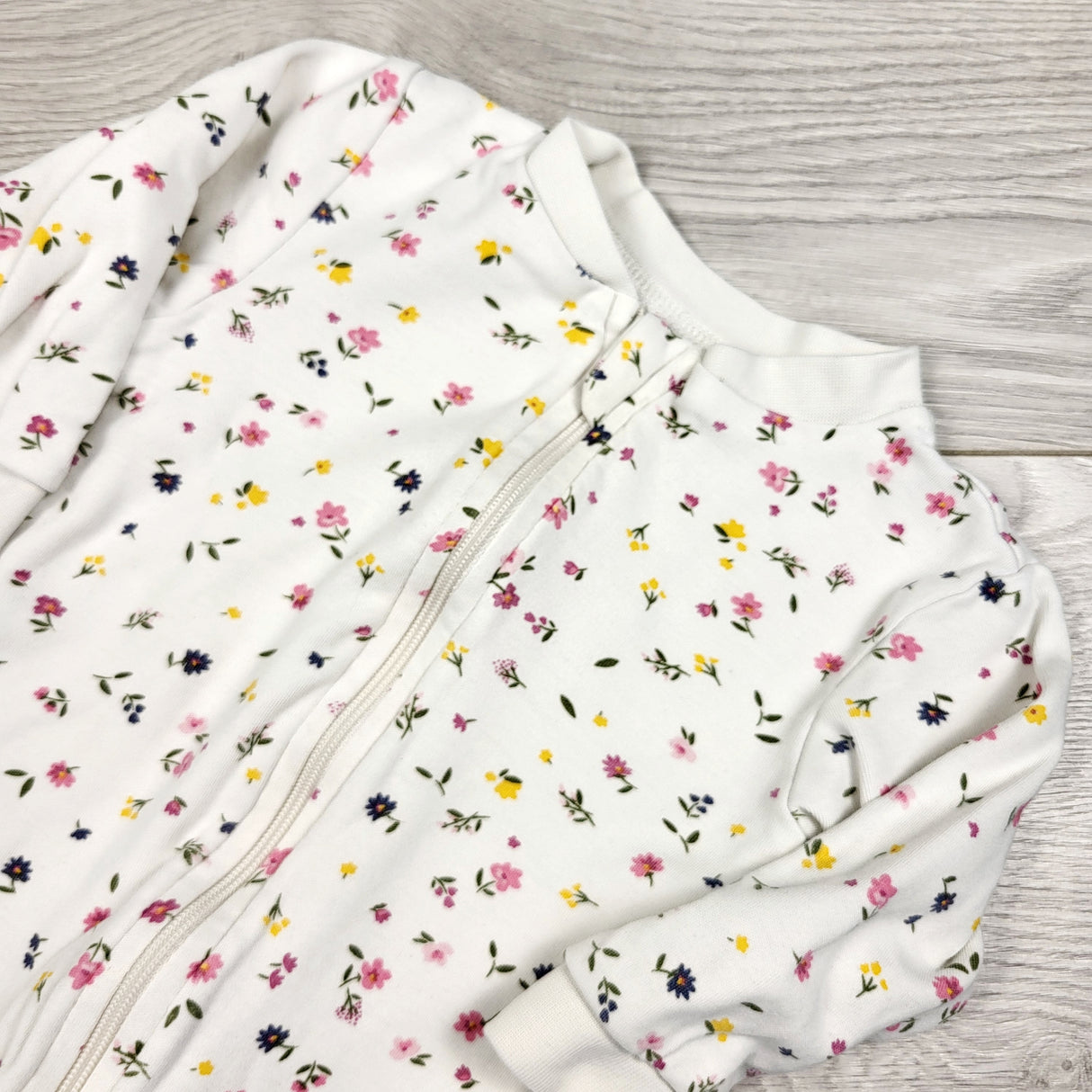 George white floral print zippered sleeper. Size 3-6 months