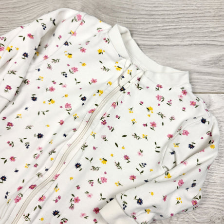 George white floral print zippered sleeper. Size 3-6 months