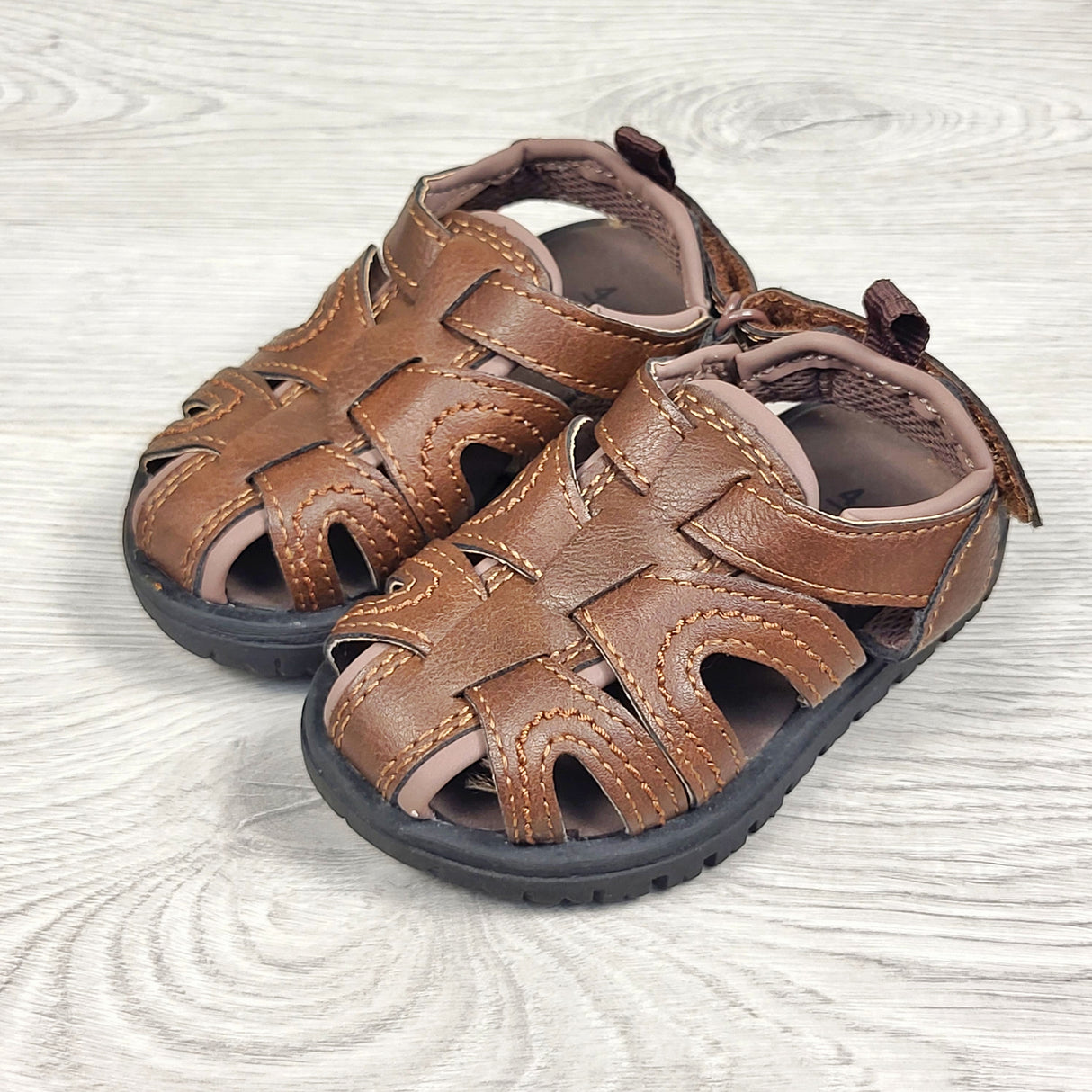 Carters brown fisherman's sandals. Size 4 (toddler)