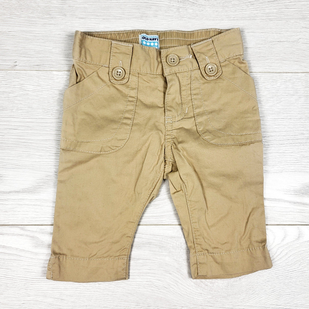 Old Navy tan twill pants. Size 12-18 months