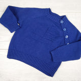 Joe blue sweater with embossed sailboat. Size 6-12 months