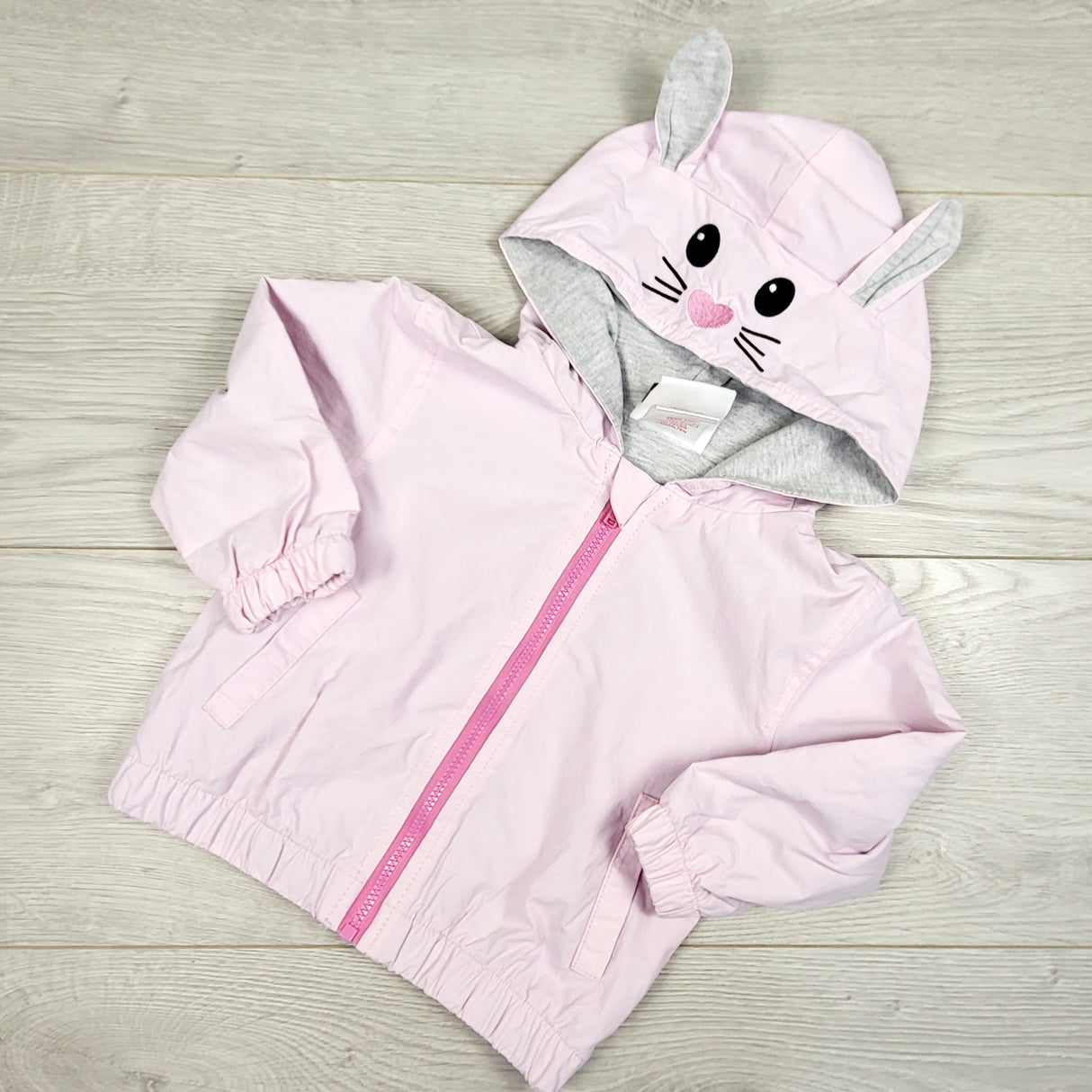 Nula Bug pink bunny rain coat. Size 12 months