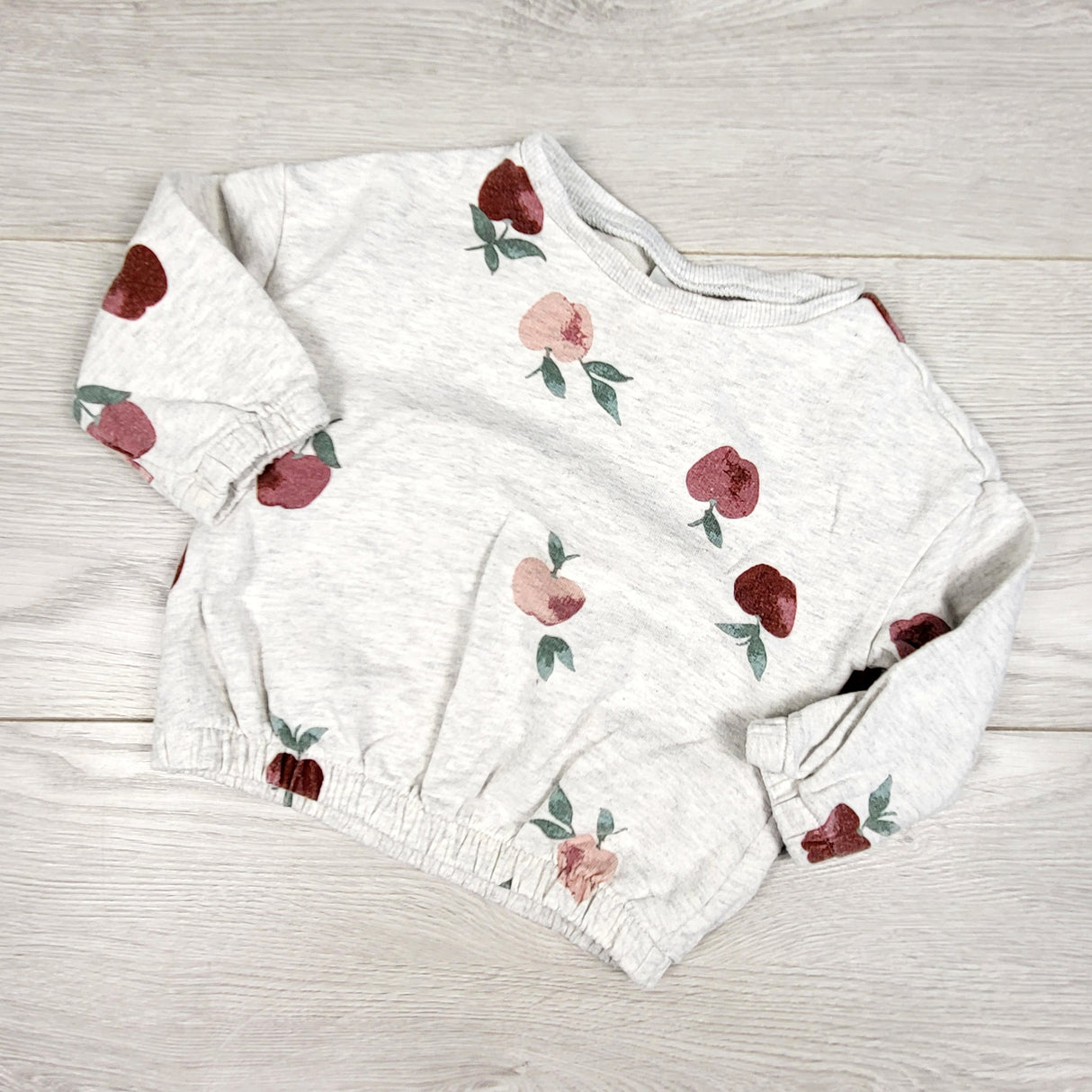 Carters grey sweatshirt with apples. Size 12 months