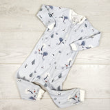Nest Designs blue zippered sleeper with geese. Size 18-24 months