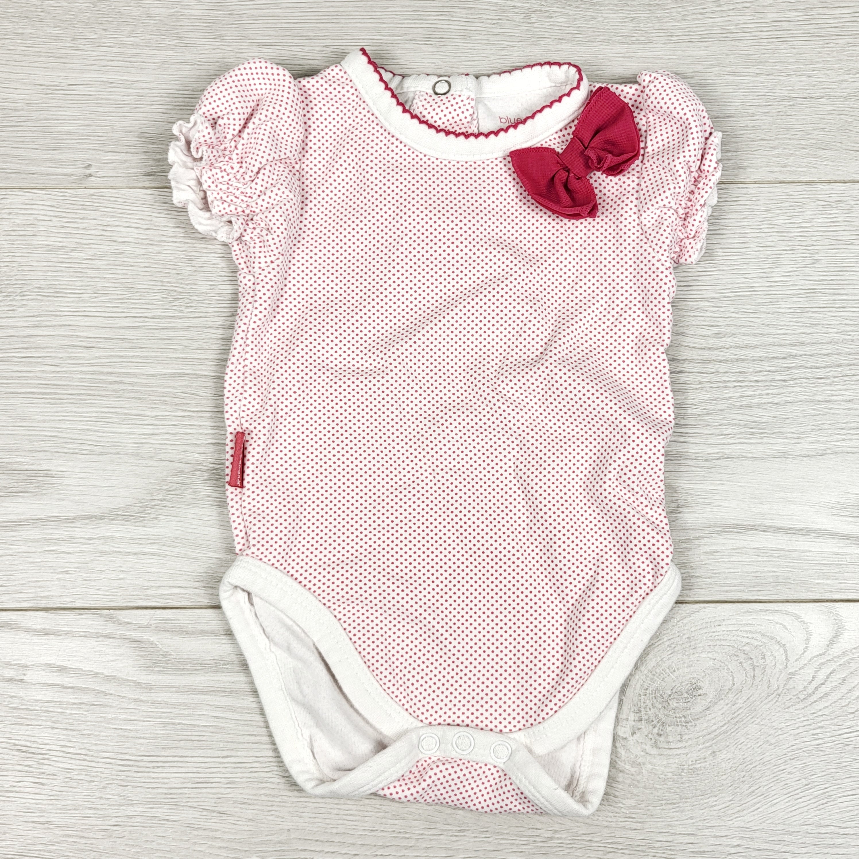 Blue Banana pink polka dot bodysuit. Size 6 months – Pea Shoots