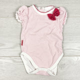 Blue Banana pink polka dot bodysuit. Size 6 months