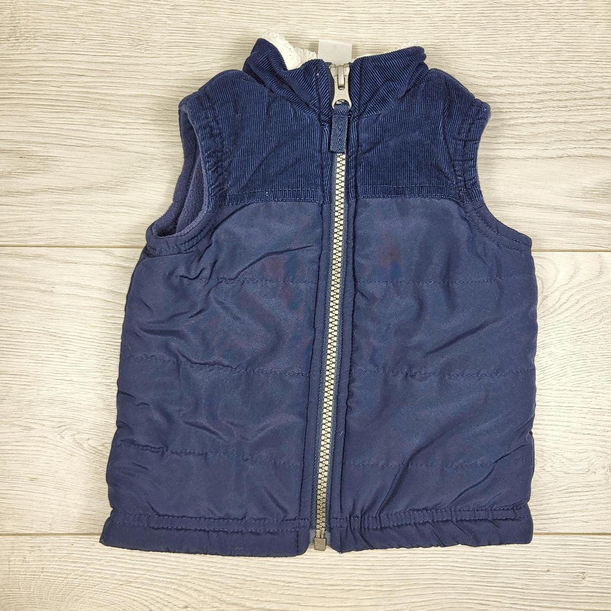 Carters navy fleece lined vest. Size 6 months
