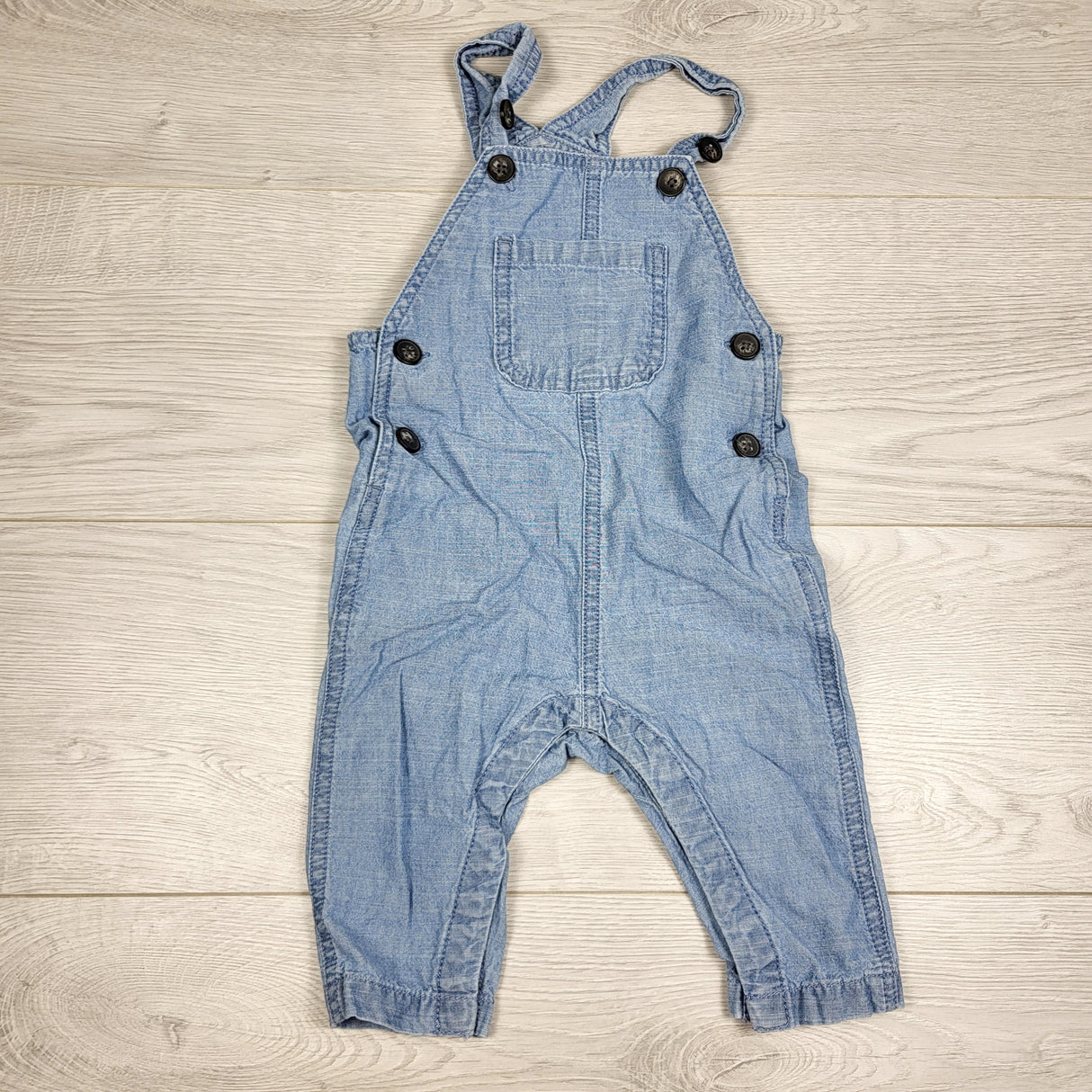 Joe chambray overalls. Size 6-12 months