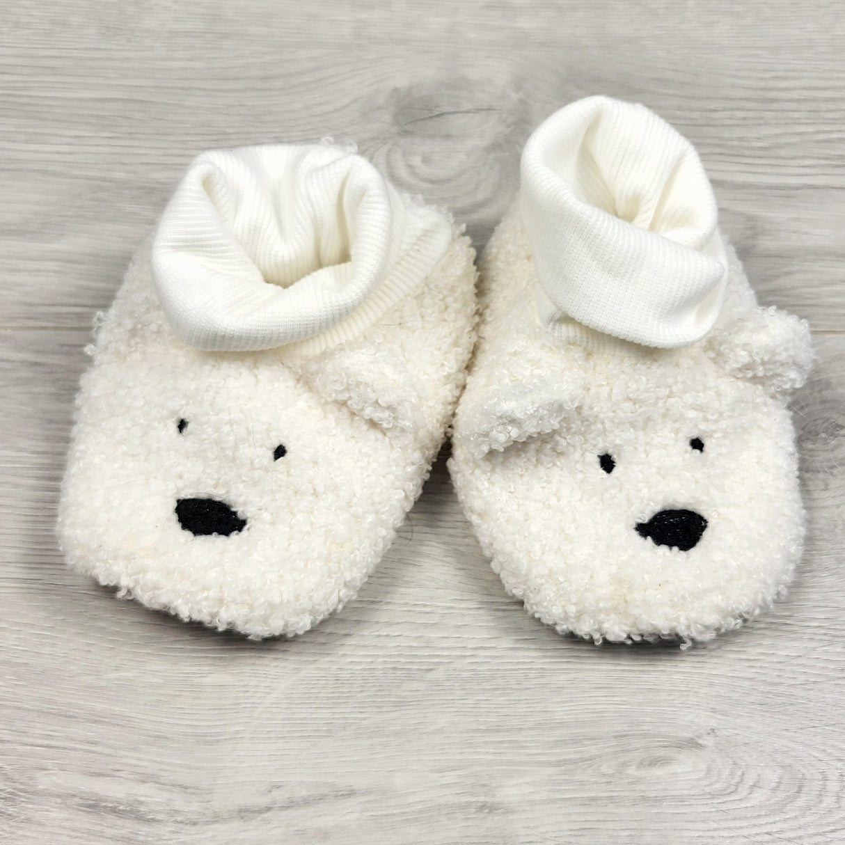 Carters white sherpa bear slippers. Size 18-24 months