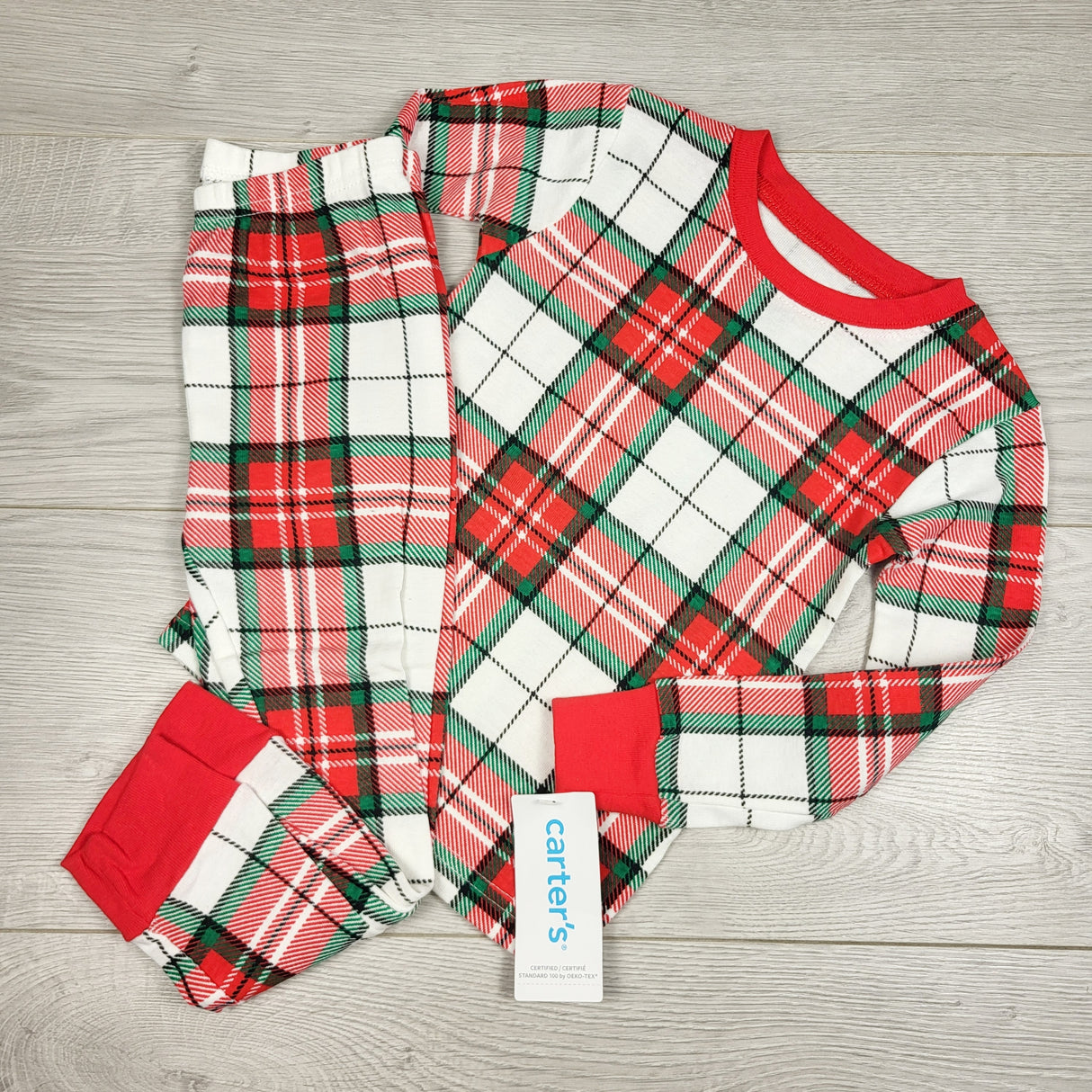 NEW - Carters plaid 2pc PJs. Size 2T