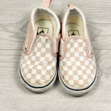 Vans pale pink checkered slip-on shoes. Size 6 (toddler)