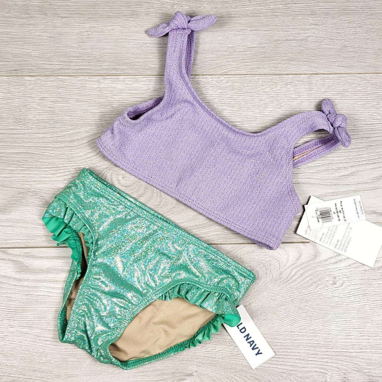 NEW - Old Navy 2pc mermaid swimsuit. Size 2T