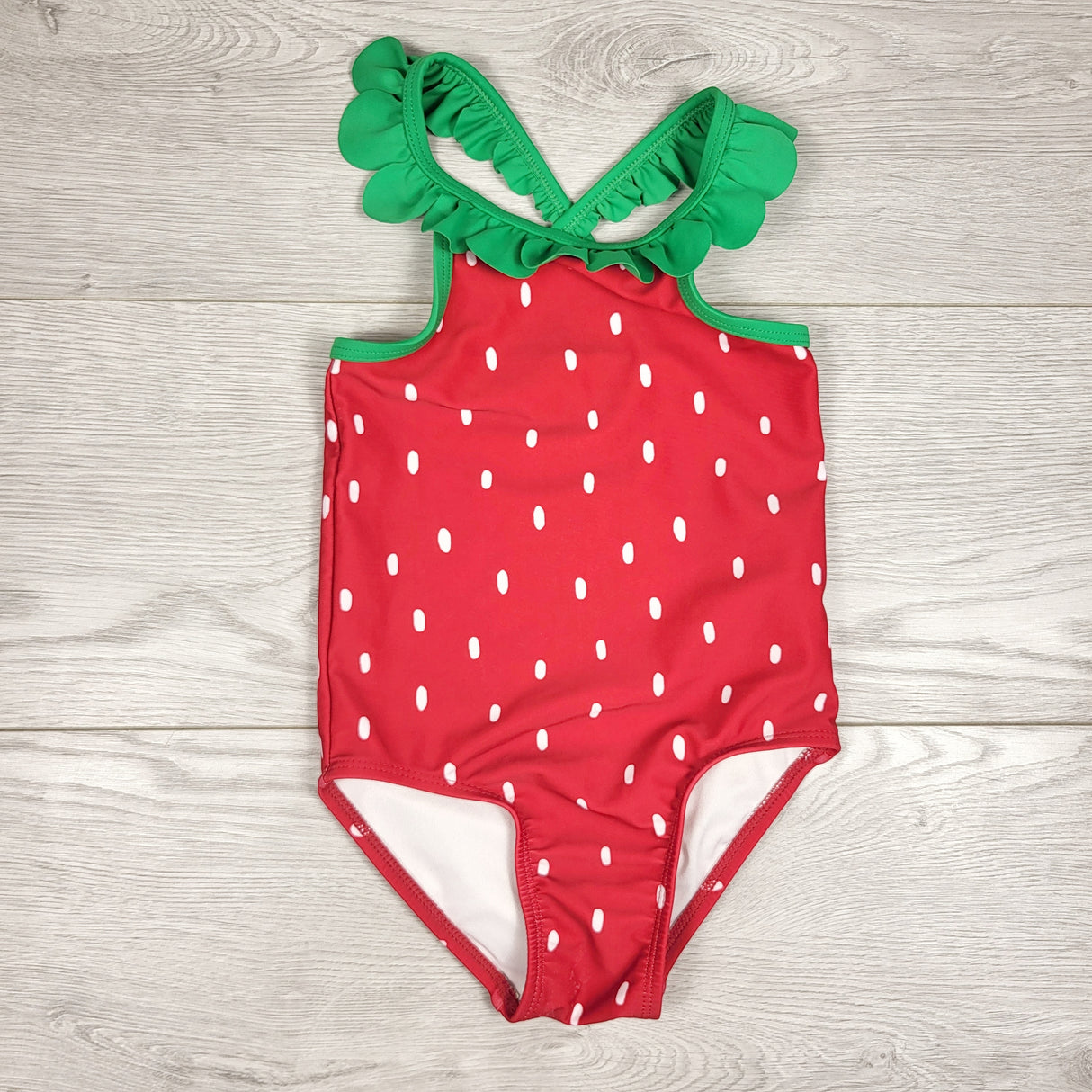 Old Navy one piece strawberry swimsuit. Size 2T