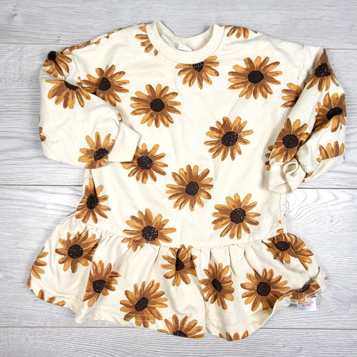 PL Baby beige floral print dress. Size 18 months