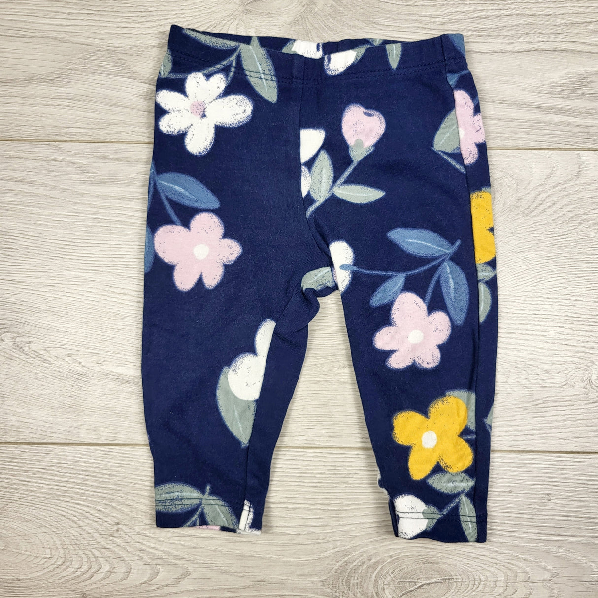 Carters navy floral print leggings. Size 6 months
